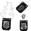 7 Pcs Police Costume Accessories,Police Officer Pretend Play Accesserioes Set with Sunglasses,Badges,Handcuffs,Baton,Whistle and Walkie-Talkies