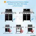 Grill Parts for Weber Genesis 300 Series w/Front Control, Flavorizer Bars and Heat Deflector 62752 Burner Kit for Weber Genesis 300 E/S/EP 310 320 330 for Weber Genesis 300 Accessories
