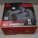 RBX 10 lbs Hex Dumbbell Set, Anti-Roll Weight Design, Easy-Grip Vinyl Coated, Compact & Portable for Greta, Full Body Strength Training, Durable Construction, Perfect for All Fitness Levels (Gray)