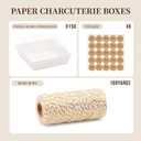 150 Pack Charcuterie Boxes with Clear Secure Lids, 4.7x4.7x2.6 Inches White Square Disposable Food Containers Cookies Boxes for Sandwich, Pastry, Dessert