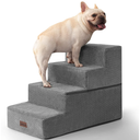 Aodisman Dog Stairs for Bed 18.5" H, 4-Step Dog Steps for Small Dogs and Cats, Indoor Non-Slip Balanced Pet Stairs are Suitable for Puppy, Older Cat, Grey