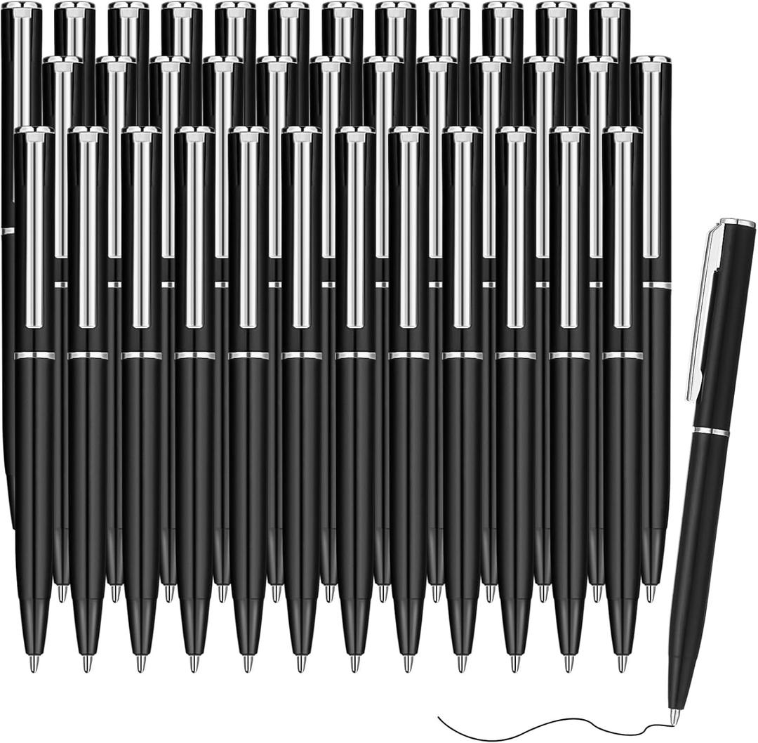Teling 36 Pcs Small Ballpoint Pen Mini Pens Bulk 4 Inch Short Tiny Small Writing Tool Black Ink for Pocket Notebook Notepads School Office(Black,Classic Style)