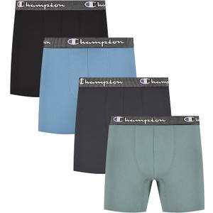 Champion Men's Sport Soft Performance Boxer Brief, 4-Pack