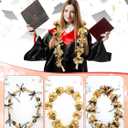 Extpro 10 Sets Graduation Candy Lei Making Kit, DIY Candy Lei Tubing Include 49ft Candy Lei Bags 147.6ft Ribbon 300Pcs Flower Pieces 10 Sheet Stickers for Graduation Congrats Celebrating Party (Gold)