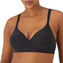 Bali Women's Comfort Revolution Wireless Bra, Full-Coverage Wirefree Bra, Cool Comfort Fabric (Medium, Black)