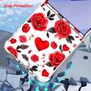 Case for Samsung Galaxy Z Flip 7,Red Rose Love Hearts Drop Protection Shockproof Case TPU Full Body Protective Scratch-Resistant Cover for Galaxy Z Flip7