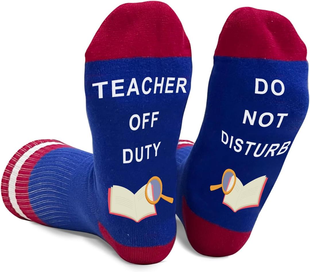 Doreen's Boutique Teacher Socks For Women Men Teacher Off Duty Do Not Disturb (Purple)