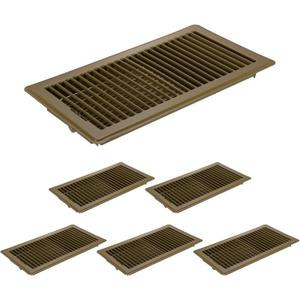 PATIKIL 6x12 Inch Floor Vent Covers, 6 Pcs Floor Registers Heavy Duty Metal Walkable Air Vent Covers Easy Adjustable Air Supply Lever for Home Office Wall Ceiling Grilles, Brown