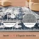 RUGSURE Washable Area Rugs - Perfect for Living Room, Bedroom, Kids Room, Nursery - Stain & Water Resistant Non-Slip, Pet & Child Friendly, Vintage Tribal Area Rugs (Grey and Bule, 9' x 12')