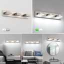3-Light Modern Bathroom Vanity Light Fixtures, 24-Inch 350 Rotatable LED Vanity Lights Over Mirror, Dimmable 5500K Natural White Brushed Nickel Wall Sconce with Frosted Acrylic Shade