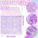 Remagr 6 Pcs Iridescent Purple Sequin Table Runner 12 x 72 Inch Mermaid Table Runner Glitter Sequin Sparkly Desk Cover for Wedding Birthday Party Ceremony Supplies Decor