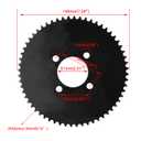 YOXUFA 60 Tooth Sprocket 35 Chain 51mm Bore Replacement for Go Cart Kart Predator 79cc 212cc 420cc 6.5hp 13hp Engine Go Cart Kart Drift Trike ATV Heavy Duty Steel Powersports Accessoried Parts