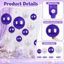 Purple Iridescent Round Balloons, 12Pcs Foil for Mermaid Girls Birthday