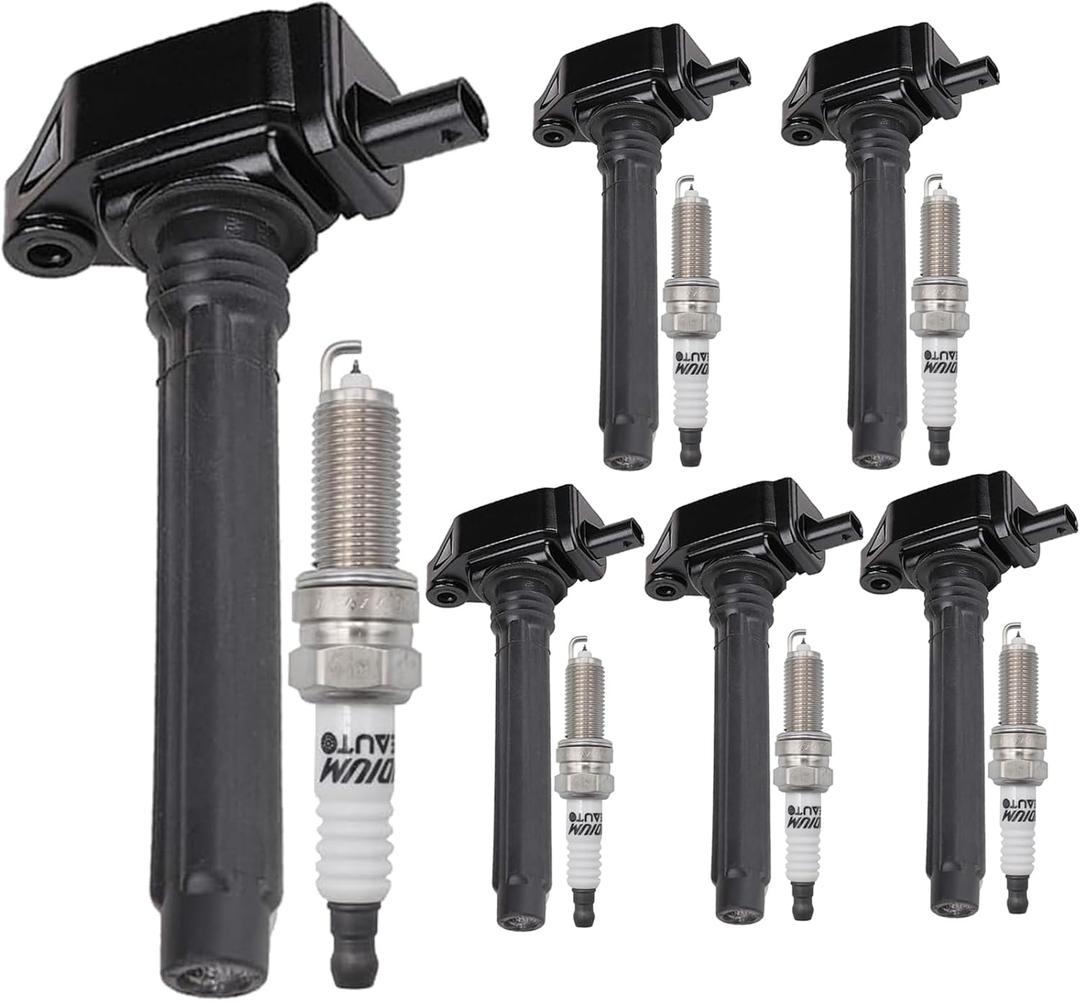 UF648 Ignition Coil Pack 05149168AI And Iridium Spark Plug Set Of 6 Fit For Dodge Grand Caravan,Charger,Journey,Challenger,Durango 2011-2023&Jeep 2014-2022&Chrysler 2011-2023&Ram 2012-2023 3.6L V6
