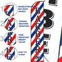 VitalCozy 2 Set Barber Flag Barbershop Themed Swooper Flag Banner with Pole Kit Open Feather Barber Sign for Salon Business Advertising Outdoor Outside(14.8 Ft)