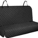 Backseat Cover for Dogs, Waterproof and Non-Slip Pet Bench Seat Covers, Car Seat Protector for Back Seat, Universal Size Rear Car Seat Cover Fits Cars, Trucks and SUVs, Black