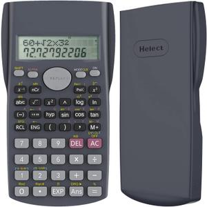 Helect 2-Line Engineering Scientific Calculator, Suitable for School and Business (Black)
