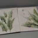 KBCXOY Tropical palm tree Wall Art Set of 2 Green Leaf Canvas Prints Minimalist Botanical Pictures Neutral Beige Poster Wall Decor for Living Room, Bathroom or Office 12x16Inches Ready to Hang