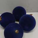 4 Pcs Large Velvet Christmas Balls 6 Inch Christmas Tree Decorations Xmas Ornaments Balls for Family Holiday Wedding Party Xmas Tree Hanging Decoration (Navy Blue)
