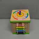 Wooden 7-in-1 Activity Cube| Montessori Toys for 1 2 3 Year Old Toddlers| Baby Educational Developmental Toys |One Year Old Boys Girls First Birthday Gifts |Bonus Sorting & Stacking Board (Green)