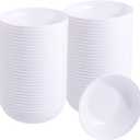 50Pack 12oz White Plastic Bowls - Disposable White Plastic Salsa Bowls Premium Heavy Duty - Ideal for Wedding &Party