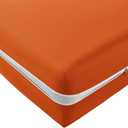 SiinvdaBZX Zipper Fitted Sheet Twin Only, Ultra-Soft Microfiber Zippered Mattress Cover Protector Bed Bottom Sheet Cover for 12-16 Inch Deep Mattress, Burnt Orange