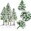 jiebor 28pcs Mini Christmas Trees Small Fake Miniature Snow Pine Model 2-5 Inch for DIY Village Train Railway Sand Table Buildings Architecture Diorama Garden Scenery Decor Supplies Green