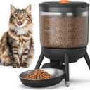 Automatic Cat Feeder with Timed Food Dispenser, One-Touch Feeding, Dual Power Supply, Anti-Bug Design, Visible 3L Hopper  Automatic Pet Feeder for Cats and Small Dogs (Black)