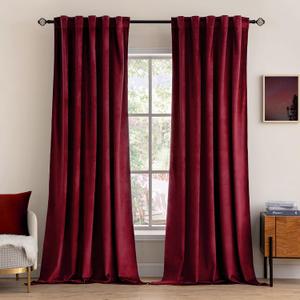 MIULEE Velvet Curtains 96 inches 2 Panels - Luxury Blackout Curtains for Bedroom Living Room Thermal Insulated Super Soft Window Drapes Rod Pocket & Back Tab, Olive Green, W52 x L96 inches (52"W x 96"L (Pack of 2)