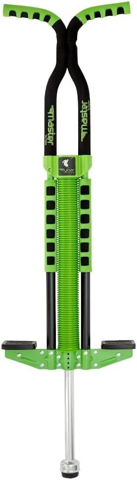 Flybar Master Pogo Stick for Kids Ages 9+, 80160 lbs  Easy Grip Handles  Active Exercise Toy for Tweens & Teens  Outdoor Toy with Non-Slip Foot Pegs for Boys and Girls  No Assembly Needed (Green)