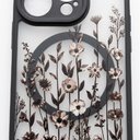Magnetic for iPhone 13 Pro case [Compatible with MagSafe] Cute Fashion Floral Translucent Matte Hard Back Shockproof Anti-Scratch Phone Case- Flowers