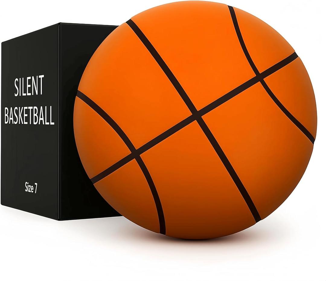 Size 7 (29.5") Silent Basketball High-Density Soft Foam and Low Noise Indoor Training Ball Easy Grip Highly Elastic Practice Ball