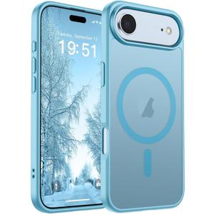 SUPFINE Magnetic for iPhone Air Case (Compatible with MagSafe)(Military Grade Drop Protection) Slim Translucent Matte Shockproof with Anti-Fingerprint Phone Cover for 17 Air,Light Blue