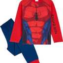 Marvel Spiderman Pajamas for Boys Teens Long PJs Set Lounge Set Comfy Sleepwear (3-4T, Red)