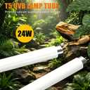 3 Pack 5.0 UVB Light for Reptiles, T5 HO 24 Watt Reptile Lamp Tube, Fluorescent UVB Bulb, Basking Light for Bearded Dragon, Simulate Natural Sunlight for Reptiles and Amphibians
