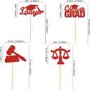 4 x 24PCS 2024 Graduation Lawyer Cupcake Toppers Law School Graduation Theme Party Cake Toppers Picks Case Closed Jurisprudence Lawyer Party Decorations Supplies Red