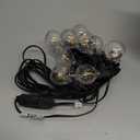 Outdoor String Lights 25 Feet G40 LED Patio Lights, Plug-in, 13 Plastic Edison Bulbs(1 Spare), Waterproof Connectable Hanging Light for Backyard Porch Balcony Party Decor, E12 Base, Black