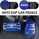 Car Pedal Set, Brake Accelerator Anti-skid Rubber Strip Automatic Transmission Pedal Cover, Alloy Anti-rust Sports Decorative Modification Accessories, for Most Cars Trucks SUVs (Red)