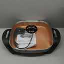 bella Electric Skillet and Frying Pan with Glass Lid, Nonstick Coating, Cool Touch Handles, Removable Heating Probe, Dishwasher Safe, 12 x 12 inch, Copper