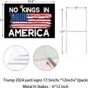 3 x No Kings in America Yard Sign, Double Sided, 12 x 18 inches, Weatherproof Corrugated Plastic with H Stakes