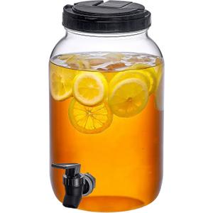 Amazing Abby - Beverly - Plastic Beverage Dispenser with Spigot (1 Gallon, 4 Quart), Drink Dispenser for Fridge and Party, BPA-Free, Shatter-Proof, Great for Lemonade, Iced Tea, Punch, and More