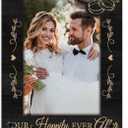 2 x Mr & Mrs Wedding Picture Frame, Mr and Mrs Sign, Our Happily Ever After Photo Frame for 4x6 Photo, Engagement Picture Frames Gifts for Newlywed Couple, Wooden Wedding Frames with Stand for Table-A02, 8x5.7 inches