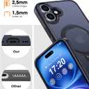 360 Rotatable Magnetic Stand for iPhone 16 Case Compatible with Magnetic 16FT Military Drop Protection, Anti-Scratch/Fingerprint Shockproof iPhone 16 Phone Case(Matte-Black)
