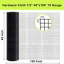 Black Hardware Cloth 48 in × 100 ft, 19 Gauge 1/2 inch Black PVC Vinyl Coated Welded Wire Fence Supports Poultry Netting Chicken Coop Cover Wire Fencing