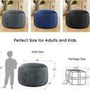 3 Feet Bean Bag Chair - BeanBag Chairs for Adults, Living Room Furniture Sofa with Soft Micro Fiber Cover, Round Fluffy Couch for Bedroom College Dorm - Grey