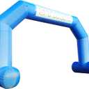 Premium 20ft Start and Finish Line Inflatable Arch in Black - Includes Powerful Blower, Hexagonal Design for Outdoor Race Advertising and Commerce (Blue)
