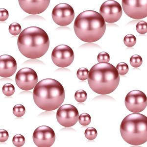 LAIDANLA 240Pcs Rose Gold Vase Filler Pearl Beads 8/14/20 mm Round Beads Centerpieces Vases for Vase Filling Decorations Wedding Centerpieces Party Table Decor