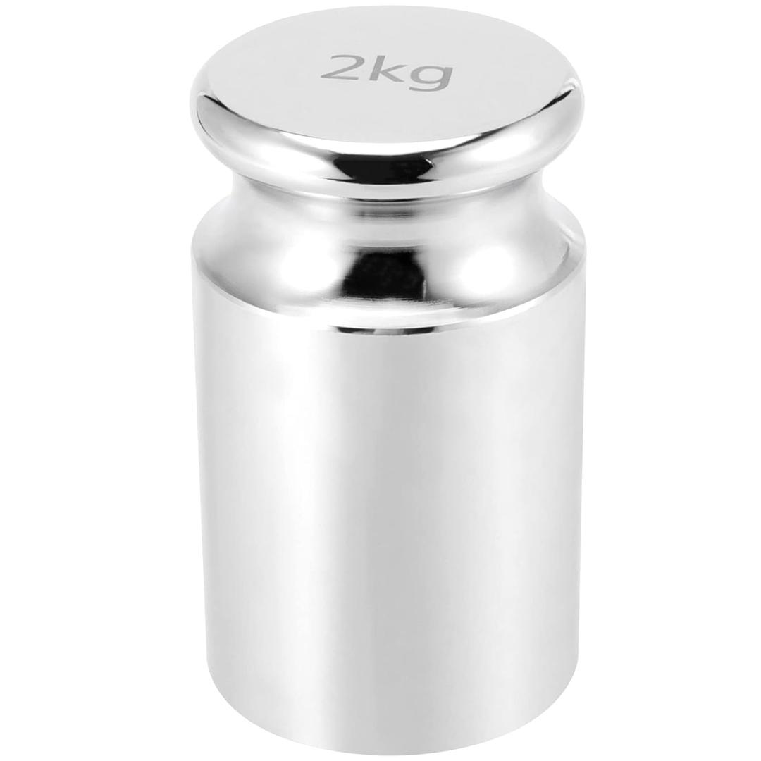 SINJEUN 2 Kg Calibration Weight, 2000 Kilogram Precision Steel Calibration Weight with Storage Case, Chrome Finish Calibration Weight for Digital Scale
