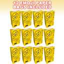 2 x ArtCreativity Emoticons Treat Bags, Pack of 12 Emoji Themed Goody Gift Paper Bag, Smiley Party Favors Supplies for Birthday, Baby Shower, Holiday Goodies