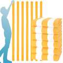 Genovega 6 Packs Stripe Beach Towel Thin Terry Set XL Big Extra Large Oversized Accessories Essentials Soft Super Clearance Pool Swim Camping Travel Bath Towels Bulk Men Women Adults Gift Yellow